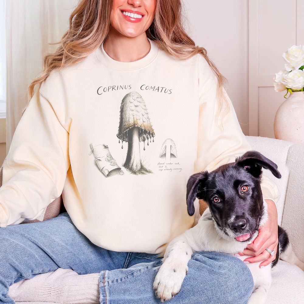 Coprinus Comatus Cap Already Running Field Notes Sweatshirt
